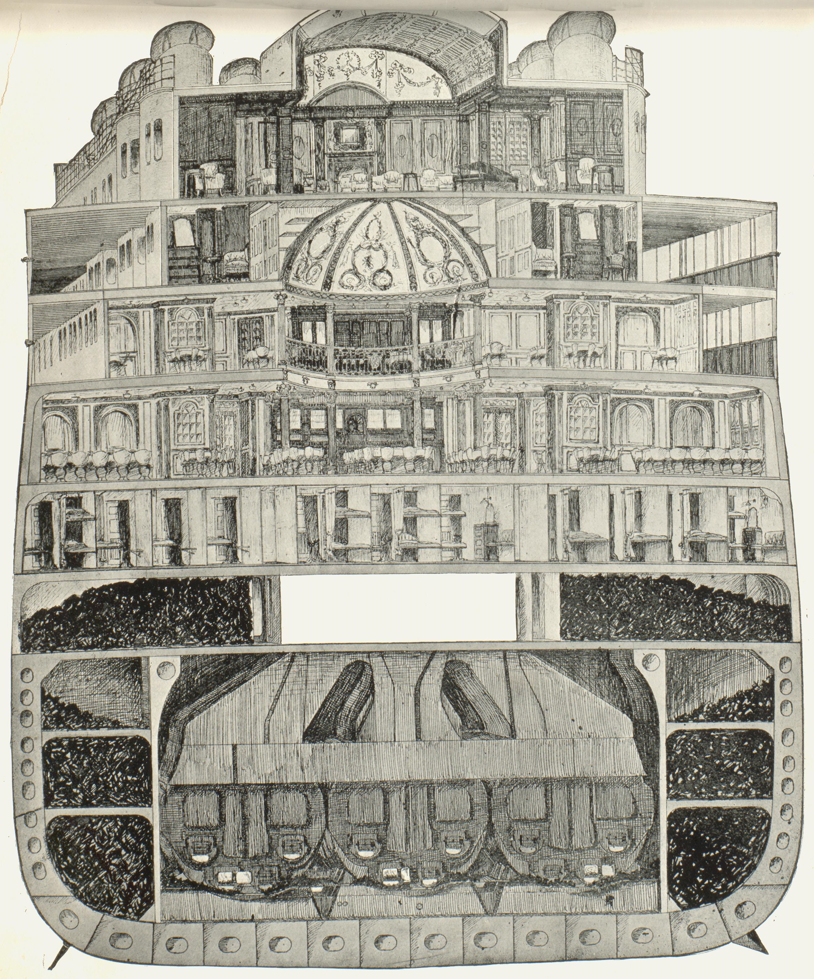 Cross section of ship