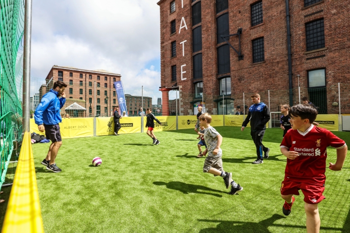 Floating football pitch coming to Royal Albert Dock Liverpool for school summer holidays