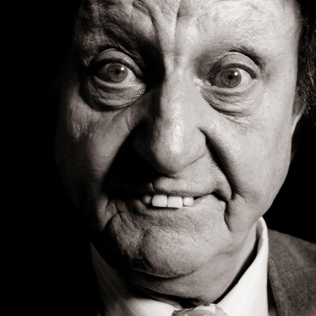 black and white image of ken dodd for doddy day