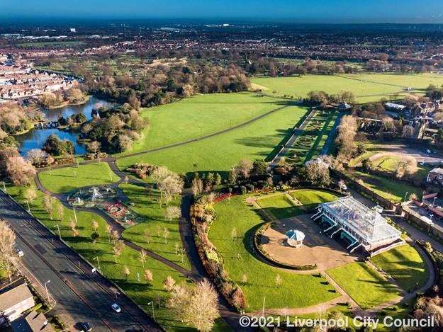 aerial photograph of liverpool parks