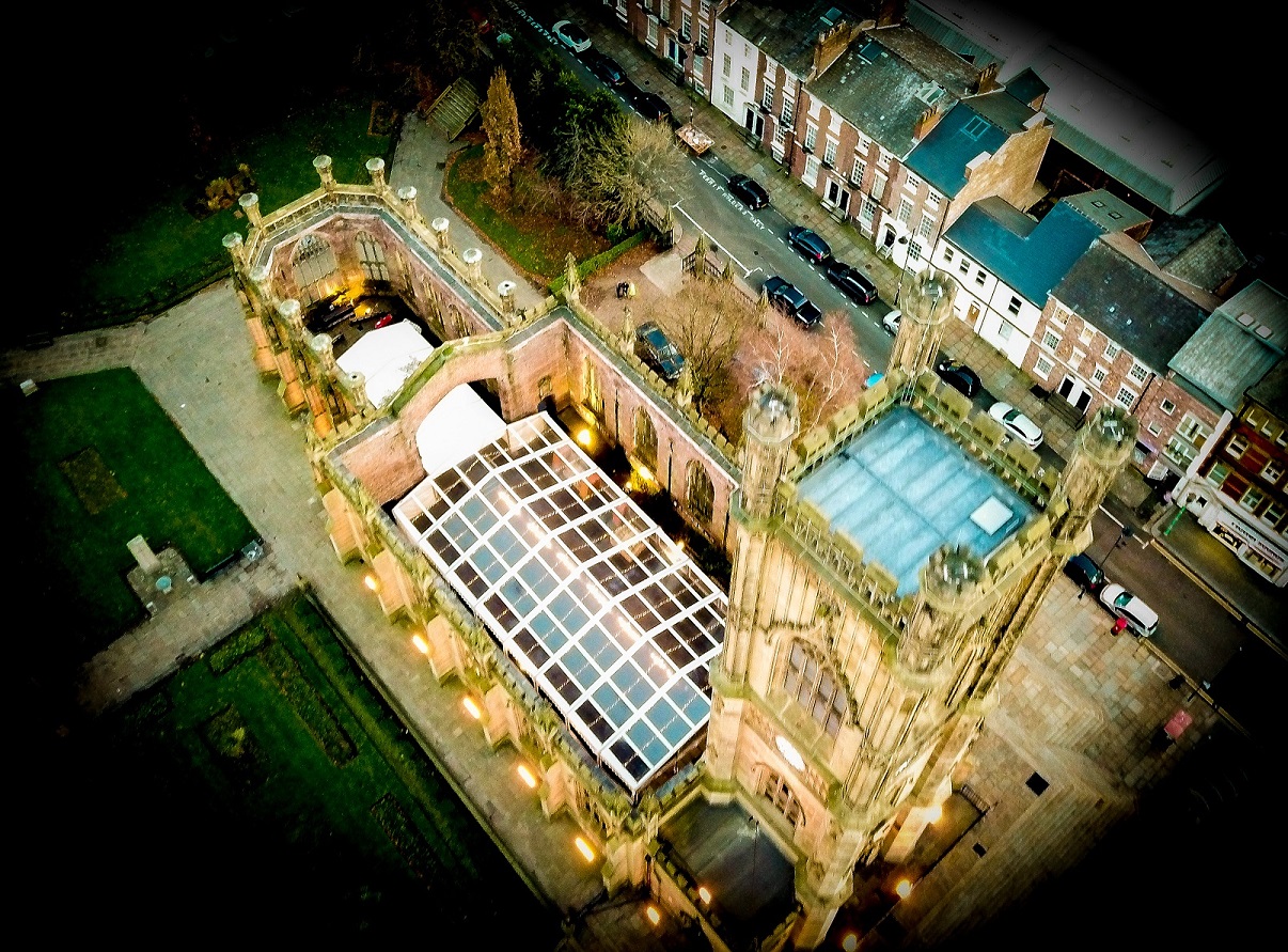 aerial view of st lukes church the venue for the little theatre festival family fun shows
