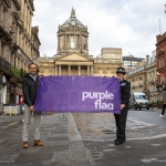 Liverpool City centre award - Cllr Abdul Qadir and city centre inspector Charlotte Irlam mark Liverpool’s Purple Flag status for night time economy