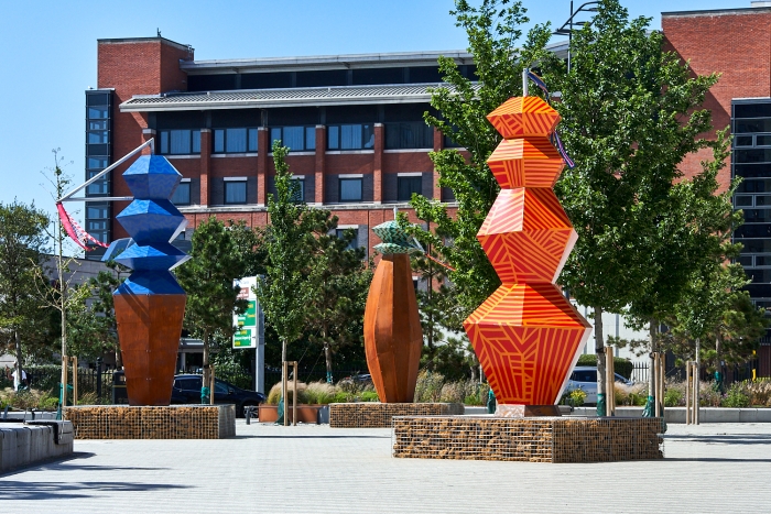 Alicja Biala’s monumental public artwork ‘Merseyside Totemy’ unveiled at Liverpool’s Pier Head