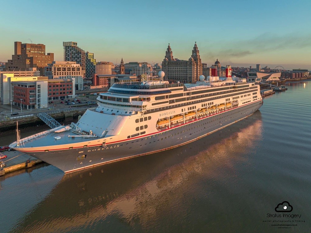 borealis cruise ship in front of liverpool waterfront by stratus imagery for anniversary