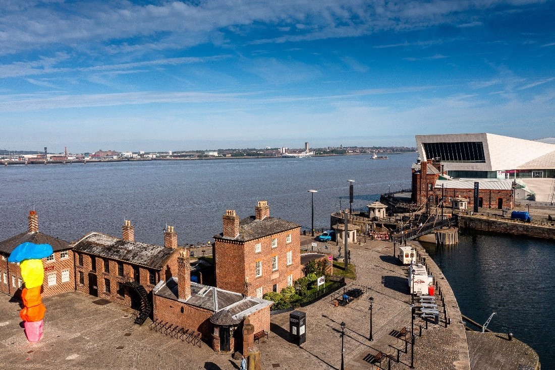 aerial view of the pier masters house as part of national museums liverpool