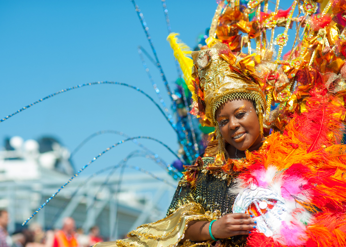 lady in a colourful carnival costume