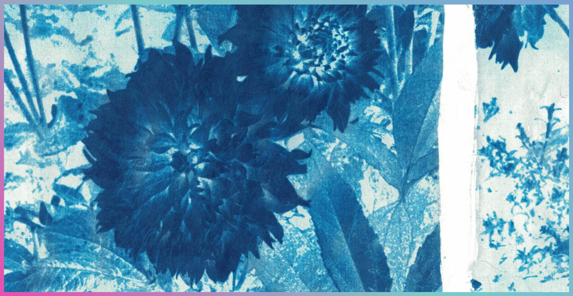 Blue floral print.