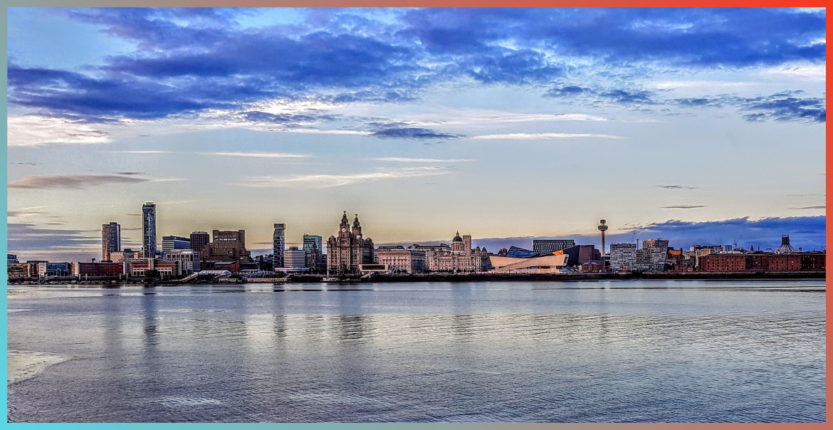 Liverpool’s iconic waterfront skyline looking across the River Mersey