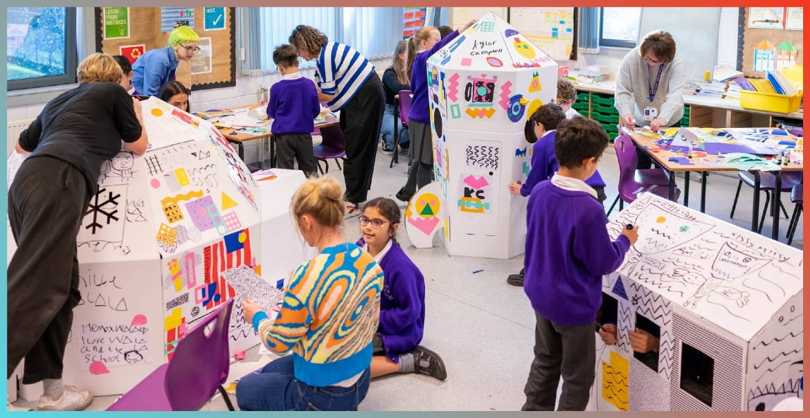 Pupils in Holy Family Catholic Primary take part in River of Light creative workshops