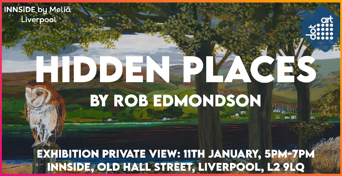 Graphic artwork poster for Rob Edmondson - 'Hidden Places' : Private View at INNSiDE.