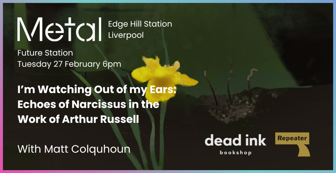 Graphic artwork for Future Station at Metal Liverpool with a yellow dandelion featured.