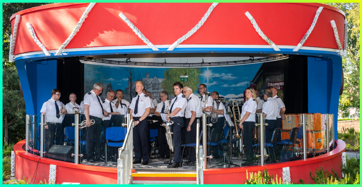 Liverpool Walton Band performing at Strawberry Field's Bandstand