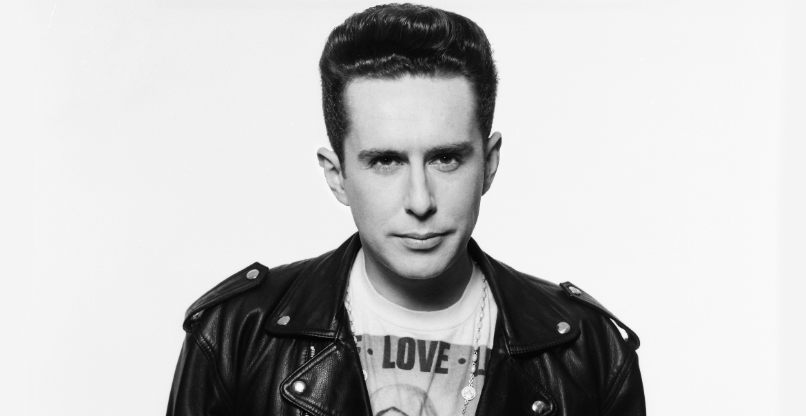 A black and white photograph of Holly Johnson.