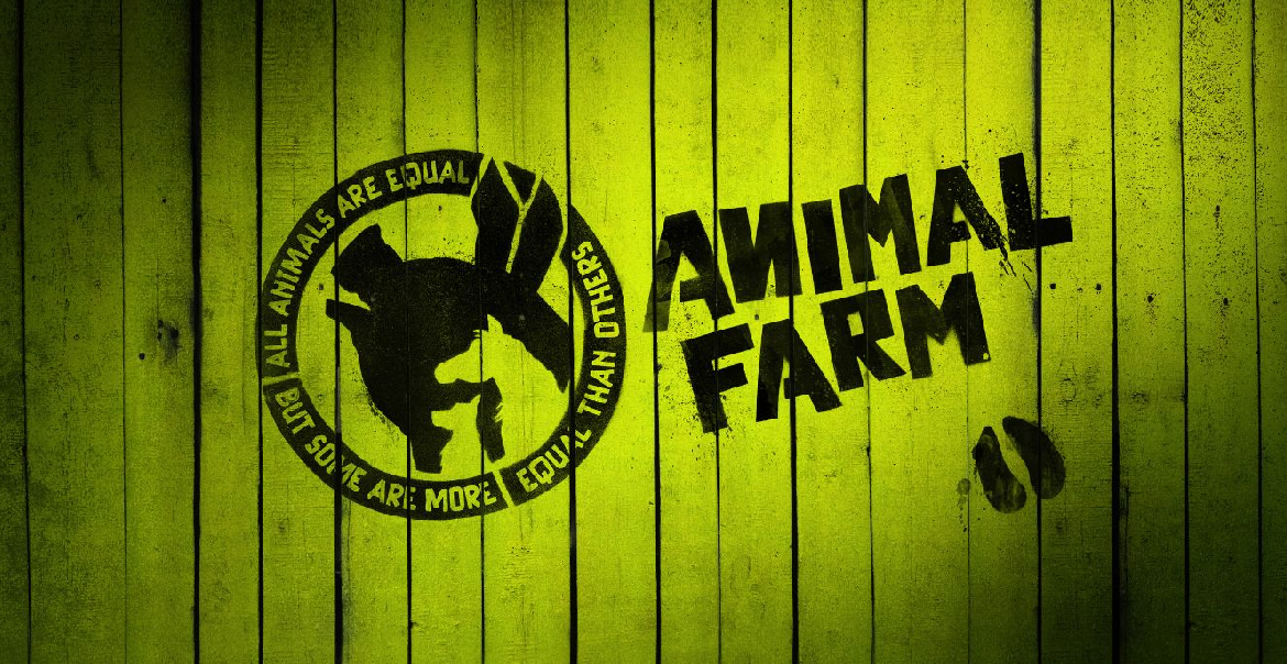 A promotional artwork for theatre play Animal Farm.