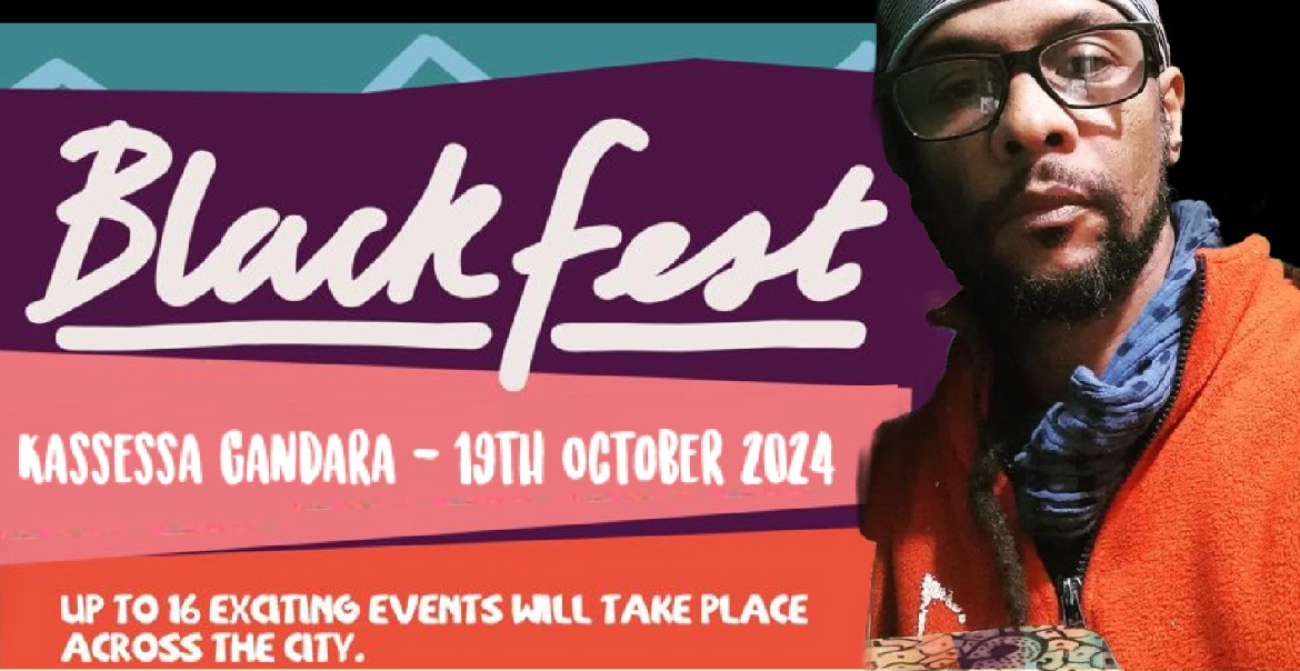 Promotional poster for Blackfest 2024 featuring an image of a man