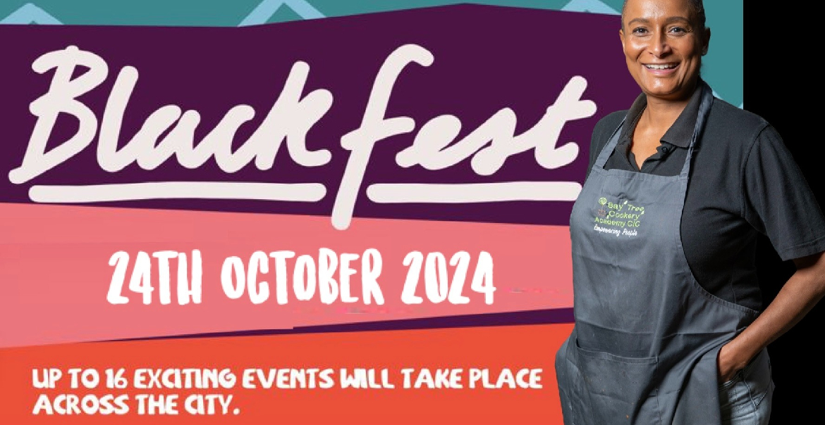 Promotional poster for Blackfest 2024 featuring an image of a woman