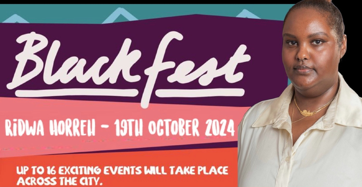 Promotional poster for Blackfest 2024 featuring an image of a woman