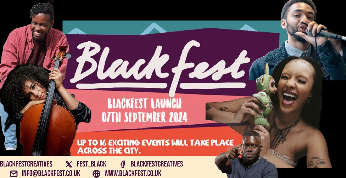 Promotional poster for Blackfest 2024 featuring images of artists.