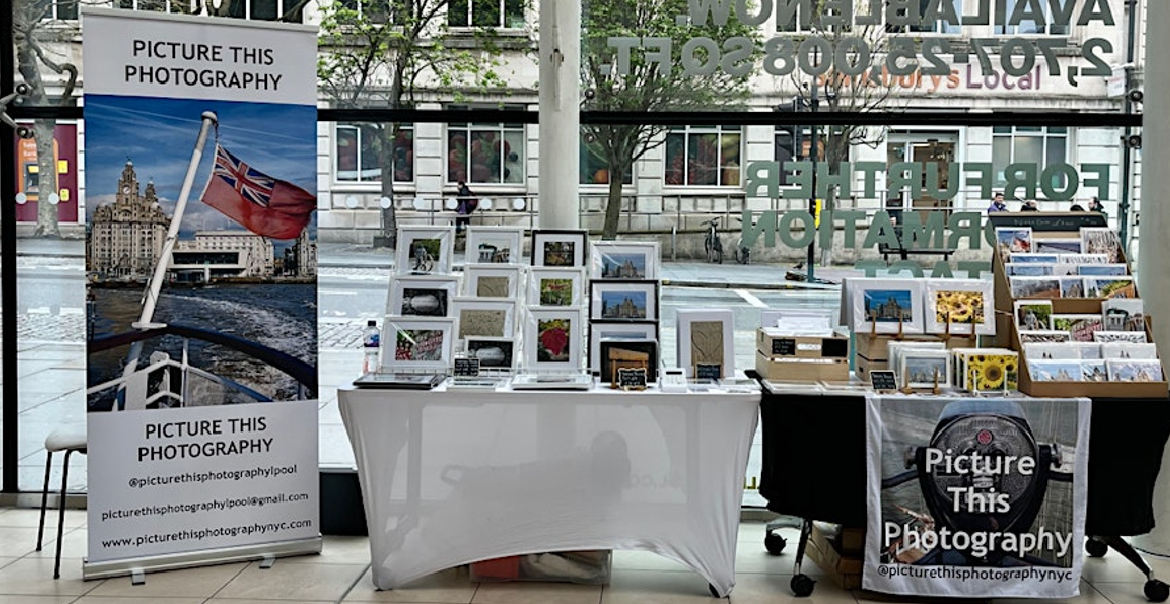 A photo of a pop-up photography stall.