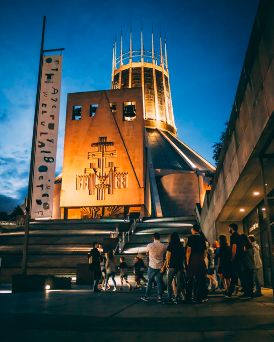 liverpool cathedral at night